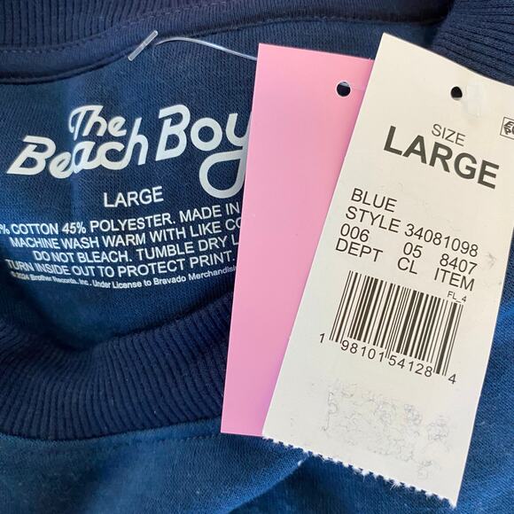 NEW THE BEACH BOYS Tie Dye Crew Neck Graphic Sweatshirt Size L Blue Loungewear - Picture 3 of 3